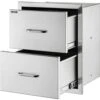 Outdoor Kitchen Drawers 14 In. W X 14.3 In. H X 23 In. D Flush Mount Double BBQ Drawers With Handle BBQ Island Drawers -Patio Furniture Shop vevor outdoor kitchen drawers 14 38x14yc2cbxgctv0 64 1000