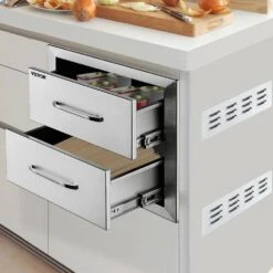 17.7 In. W X 20.5 In. H X 12.5 In. D Outdoor Kitchen Drawers Stainless Steel Flush Mount Double BBQ Access Drawers -Patio Furniture Shop vevor outdoor kitchen drawers 18x15yc2cbxgctg01v0 31 1000
