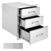 18 In. W X 23.2 In. H X 23.1 In. D Outdoor Kitchen Stainless Steel Triple BBQ Access Drawers With Chrome Handle -Patio Furniture Shop vevor outdoor kitchen drawers 18x23yc3cbxgctg01v0 64 1000