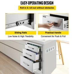 14 In. W X 20.3 In. H X 23 In. D Outdoor Kitchen Drawers Flush Mount Triple Drawers Stainless Steel Access Drawer -Patio Furniture Shop vevor outdoor kitchen drawers 20 25x14yc3cbxgctv0 44 1000
