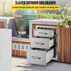 14 In. W X 20.3 In. H X 23 In. D Outdoor Kitchen Drawers Flush Mount Triple Drawers Stainless Steel Access Drawer -Patio Furniture Shop vevor outdoor kitchen drawers 20 25x14yc3cbxgctv0 c3 1000