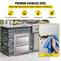 14 In. W X 14.5 In. H X 23 In. D Outdoor Kitchen Drawers Flush Mount Stainless Steel Double Access Drawers With Handles 13 14 In. W X 14.5 In. H X 23 In. D Outdoor Kitchen Drawers Flush Mount Stainless Steel Double Access Drawers With Handles -Patio Furniture Shop vevor outdoor kitchen drawers ctg10x20 2x39 201v0 1f 1000