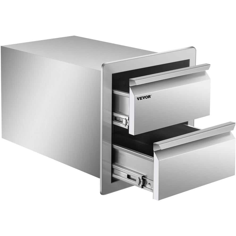 14 In. W X 14.5 In. H X 23 In. D Outdoor Kitchen Drawers Flush Mount Stainless Steel Double Access Drawers With Handles 3 14 In. W X 14.5 In. H X 23 In. D Outdoor Kitchen Drawers Flush Mount Stainless Steel Double Access Drawers With Handles