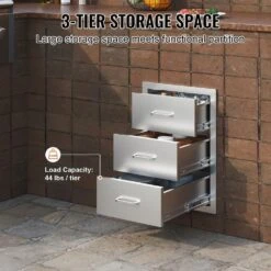 Outdoor Kitchen Drawers 16 In. W X 21.5 In. H X 18 In. D Stainless Steel BBQ Island Access Drawers With Handle 13 Outdoor Kitchen Drawers 16 In. W X 21.5 In. H X 18 In. D Stainless Steel BBQ Island Access Drawers With Handle -Patio Furniture Shop vevor outdoor kitchen drawers ctg16x22 3x180001v0 4f 1000