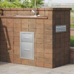 13 In. W X 20.4 In. H X 20.8 In. D Outdoor Kitchen Drawers Stainless Steel Flush Mount Double BBQ Access Drawers -Patio Furniture Shop vevor outdoor kitchen drawers ctg20 5x13x210001v0 31 1000