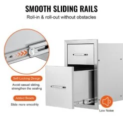 13 In. W X 20.4 In. H X 20.8 In. D Outdoor Kitchen Drawers Stainless Steel Flush Mount Double BBQ Access Drawers -Patio Furniture Shop vevor outdoor kitchen drawers ctg20 5x13x210001v0 44 1000