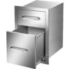 13 In. W X 20.4 In. H X 20.8 In. D Outdoor Kitchen Drawers Stainless Steel Flush Mount Double BBQ Access Drawers -Patio Furniture Shop vevor outdoor kitchen drawers ctg20 5x13x210001v0 64 1000