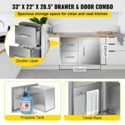 Outdoor Kitchen Door Drawer Combo 32.5 In. W X 21.6 In. H X 20.5 In. D BBQ Island Drawers With Handles Access Door -Patio Furniture Shop vevor outdoor kitchen drawers ctg20 5x22x330001v0 4f 1000
