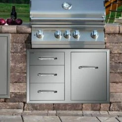 Outdoor Kitchen Door Drawer Combo 29.5 In. W X 22.6 In. H X 21.7 In. D Access Drawers With Adjustable Garbage Ring -Patio Furniture Shop vevor outdoor kitchen drawers ctg22 5x30x230001v0 31 1000