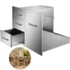 Outdoor Kitchen Door Drawer Combo 29.5 In. W X 22.6 In. H X 21.7 In. D Access Drawers With Adjustable Garbage Ring -Patio Furniture Shop vevor outdoor kitchen drawers ctg22 5x30x230001v0 64 1000