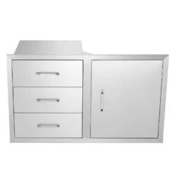 38.1 In. W X 22.6 In. H X 20.8 In. D Outdoor Kitchen Drawers Stainless Steel BBQ Access Drawers With Handle