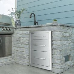 Outdoor Kitchen Drawers 15 In. W X 21 In. H X 22.5 In. D Flush Mount Access BBQ Drawers With Handle BBQ Island Drawers -Patio Furniture Shop vevor outdoor kitchen drawers ctg24 6x23x170001v0 31 1000