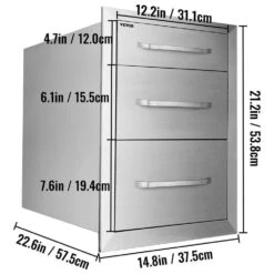 Outdoor Kitchen Drawers 15 In. W X 21 In. H X 22.5 In. D Flush Mount Access BBQ Drawers With Handle BBQ Island Drawers -Patio Furniture Shop vevor outdoor kitchen drawers ctg24 6x23x170001v0 76 1000
