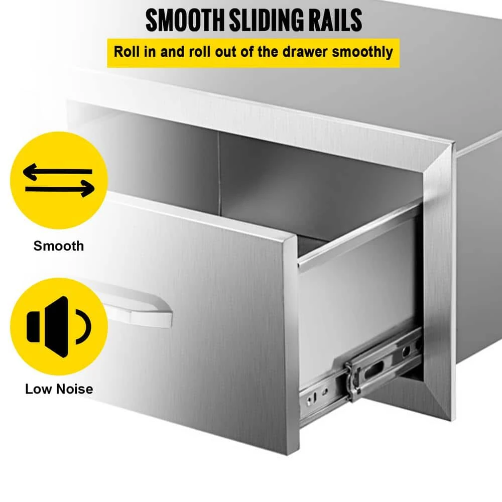 Outdoor Kitchen Drawers 30 In. W X 10 In. H X 20 In. D Double BBQ Access Drawers With Handle BBQ Island Drawers 8 Outdoor Kitchen Drawers 30 In. W X 10 In. H X 20 In. D Double BBQ Access Drawers With Handle BBQ Island Drawers - Image 6