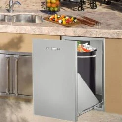19.7 In. W X 26.5 In. H Outdoor Kitchen Drawers Stainless Steel With Trash Bag Ring Pull Out Access Drawer -Patio Furniture Shop vevor outdoor kitchen drawers ctgljctgdth000001v0 31 1000