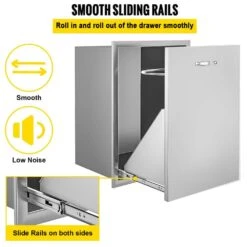 19.7 In. W X 26.5 In. H Outdoor Kitchen Drawers Stainless Steel With Trash Bag Ring Pull Out Access Drawer -Patio Furniture Shop vevor outdoor kitchen drawers ctgljctgdth000001v0 44 1000