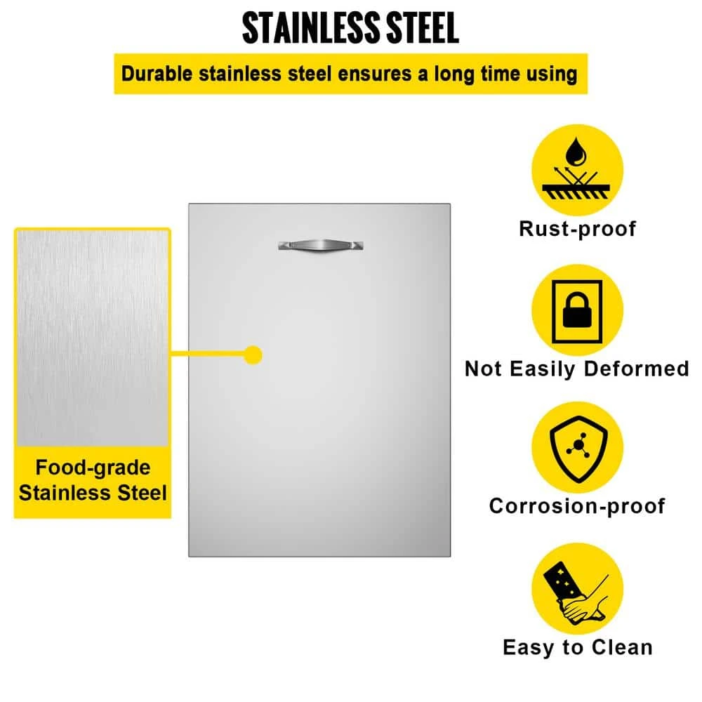 17.7 In. X 22.8 In. Outdoor Kitchen Drawers Stainless Steel Trash Drawer With Handle For Outdoor Kitchen BBQ Island 6 17.7 In. X 22.8 In. Outdoor Kitchen Drawers Stainless Steel Trash Drawer With Handle For Outdoor Kitchen BBQ Island - Image 4