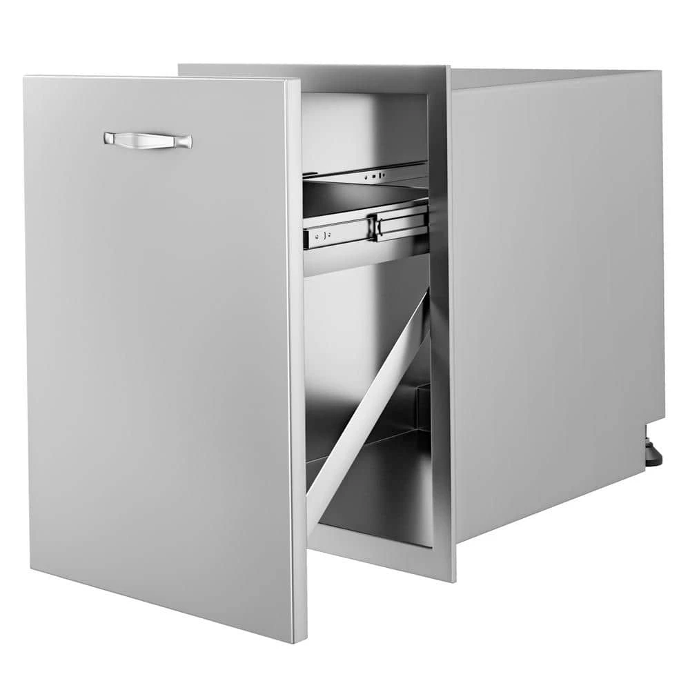 17.7 In. X 22.8 In. Outdoor Kitchen Drawers Stainless Steel Trash Drawer With Handle For Outdoor Kitchen BBQ Island 3 17.7 In. X 22.8 In. Outdoor Kitchen Drawers Stainless Steel Trash Drawer With Handle For Outdoor Kitchen BBQ Island