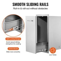 13.6 In. W X 26 In. H X 19.3 In. D Lower Sliding Rails Stainless Steel Outdoor Kitchen Trash Drawer With Handle -Patio Furniture Shop vevor outdoor kitchen drawers ctgxhgljg00000001v0 44 1000