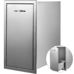 13.6 In. W X 26 In. H X 19.3 In. D Lower Sliding Rails Stainless Steel Outdoor Kitchen Trash Drawer With Handle