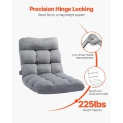 Floor Chair, Recycled Foam Folding Sofa Chair With 14 Adjustable Positions, Floor Chair With Back, Gray Plastic -Patio Furniture Shop vevor outdoor lounge chairs dbyetkwfs000sceo3v0 1f 1000