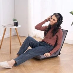 Floor Chair, 6-Position Adjustable Meditation Chair With Back Support, Folding Sofa Chair, Portable Lounge Chair -Patio Furniture Shop vevor outdoor lounge chairs dbyqbkwfs000dd52cv0 31 1000