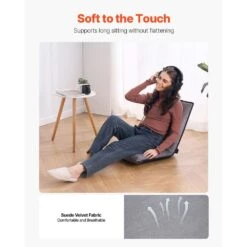 Floor Chair, 6-Position Adjustable Meditation Chair With Back Support, Folding Sofa Chair, Portable Lounge Chair -Patio Furniture Shop vevor outdoor lounge chairs dbyqbkwfs000dd52cv0 4f 1000