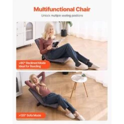 Floor Chair, 6-Position Adjustable Meditation Chair With Back Support, Folding Sofa Chair, Portable Lounge Chair -Patio Furniture Shop vevor outdoor lounge chairs dbyqbkwfs000dd52cv0 fa 1000