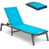 Patio Lounge Chairs Chaise Lounge Chairs Outdoor Aluminum With Adjustable 5-Position Folding Pool Chairs Blue 2pcs -Patio Furniture Shop vevor outdoor lounge chairs jstygdtylskzun91kv0 64 1000
