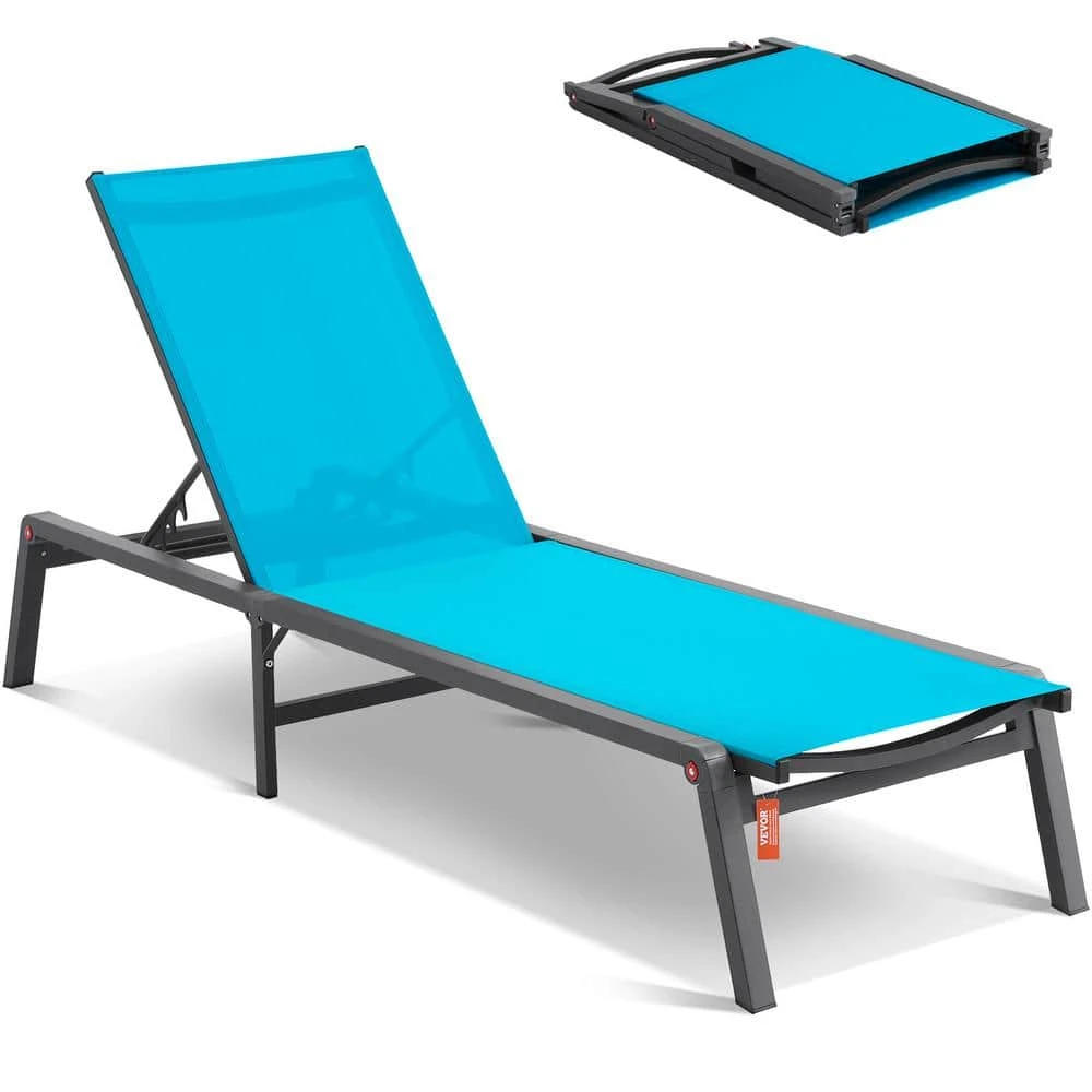 Patio Lounge Chairs Chaise Lounge Chairs Outdoor Aluminum With Adjustable 5-Position Folding Pool Chairs Blue 2pcs 3 Patio Lounge Chairs Chaise Lounge Chairs Outdoor Aluminum With Adjustable 5-Position Folding Pool Chairs Blue 2pcs