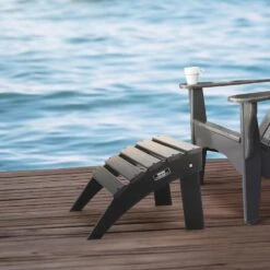 Adirondack Ottoman, 18. 7L X 19. 7W X 13H In. HDPE Plastic Folding Adirondack Ottoman, Weather-Resistant Foot Rest -Patio Furniture Shop vevor outdoor lounge chairs kzdadldkttbpjarztv0 31 1000