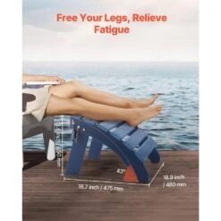 Adirondack Ottoman, 18. 7L X 18. 9W X 13. 8H In. HDPE Plastic Folding Adirondack Ottoman, Weather-Resistant Footrest -Patio Furniture Shop vevor outdoor lounge chairs kzdadldkttqpvxcayv0 44 1000