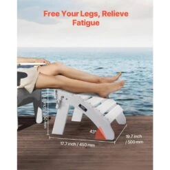 Adirondack Ottoman, 17. 7L X 19. 7W X 13. 8H In. HDPE Plastic Folding Adirondack Ottoman, Weather-Resistant Foot Rest -Patio Furniture Shop vevor outdoor lounge chairs kzdadldkttqpz41h0v0 44 1000