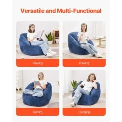 Bean Bag Chair, 3 Ft. Plastic Bean Bag Chair With Soft Armrests, Outdoor Rocking Chair With Cushion, Blue 16 Bean Bag Chair, 3 Ft. Plastic Bean Bag Chair With Soft Armrests, Outdoor Rocking Chair With Cushion, Blue -Patio Furniture Shop vevor outdoor rocking chairs fsyxddy3539isf3tgv0 76 1000