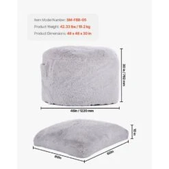 Bean Bag Bed Chair, Plastic, Convertible Chair From Bean Bag To Lounge, Outdoor Rocking Chair With Cushion, Grey 11 Bean Bag Bed Chair, Plastic, Convertible Chair From Bean Bag To Lounge, Outdoor Rocking Chair With Cushion, Grey -Patio Furniture Shop vevor outdoor rocking chairs kzhcrddyqueekd2vmv0 c3 1000