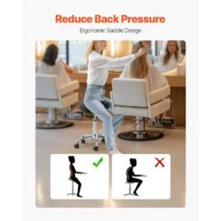 Saddle Stool With Wheels, 450 Lbs. Capacity Rolling Stool, Adjustable Plastic Outdoor Rocking Chair With Cushion, Black -Patio Furniture Shop vevor outdoor rocking chairs madhsjsmadwk1ieb9v0 44 1000