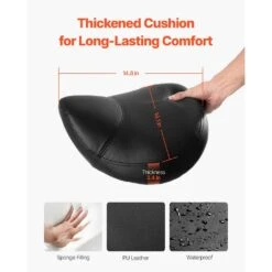 Saddle Stool With Wheels, 450 Lbs. Capacity Rolling Stool, Adjustable Plastic Outdoor Rocking Chair With Cushion, Black -Patio Furniture Shop vevor outdoor rocking chairs madhsjsmadwk1ieb9v0 c3 1000