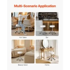 Round Rolling Stool Chair With Wheels, 450 Lbs. Capacity, Adjustable Plastic Outdoor Rocking Chair With Cushion, White 15 Round Rolling Stool Chair With Wheels, 450 Lbs. Capacity, Adjustable Plastic Outdoor Rocking Chair With Cushion, White -Patio Furniture Shop vevor outdoor rocking chairs ydbsnlyxwkbwsd2puv0 fa 1000