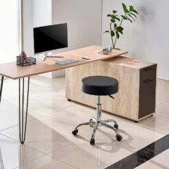 Rolling Stool With Wheels, 450 Lbs. Weight Capacity, Height Adjustable Plastic Outdoor Rocking Chair With Cushion, Black -Patio Furniture Shop vevor outdoor rocking chairs ydhsjsyx450lg193dv0 31 1000