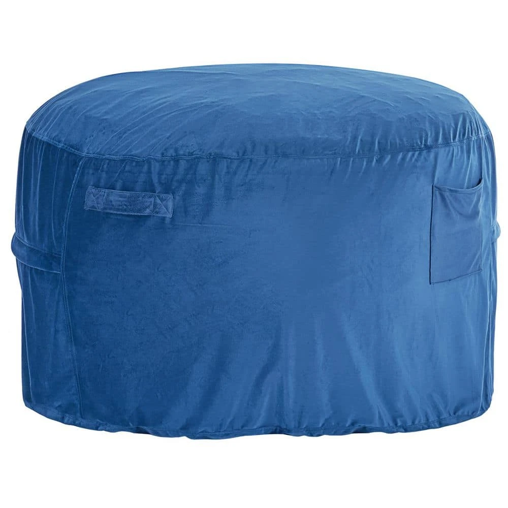 Bean Bag Chair, Round Bean Bag Chair With Removable & Washable Cover, Plastic Outdoor Rocking Chair With Cushion, Blue 3 Bean Bag Chair, Round Bean Bag Chair With Removable & Washable Cover, Plastic Outdoor Rocking Chair With Cushion, Blue