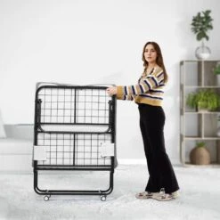 Rollaway Bed, Black Metal Frame, Outdoor Rocking Chair With White Cushion, 31 X 75 In. Folding Bed With 5 In. Mattress 17 Rollaway Bed, Black Metal Frame, Outdoor Rocking Chair With White Cushion, 31 X 75 In. Folding Bed With 5 In. Mattress -Patio Furniture Shop vevor outdoor rocking chairs zdc31yc5inchysffmv0 31 1000