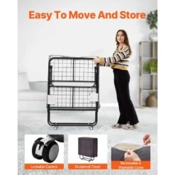 Rollaway Bed, Black Metal Frame, Outdoor Rocking Chair With White Cushion, 31 X 75 In. Folding Bed With 5 In. Mattress 14 Rollaway Bed, Black Metal Frame, Outdoor Rocking Chair With White Cushion, 31 X 75 In. Folding Bed With 5 In. Mattress -Patio Furniture Shop vevor outdoor rocking chairs zdc31yc5inchysffmv0 44 1000