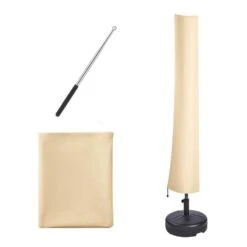 Patio Umbrella Cover, 9 Ft. O 12 Ft. Windproof, 420D Oxford Cloth, PU Coating 2000 UV Resistant Beige