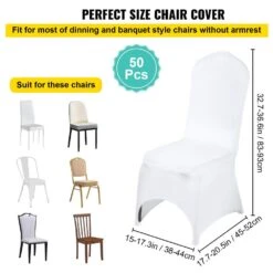 Chair Covers Polyester Spandex Chair Cover 50-Piece Stretch Slipcovers, White -Patio Furniture Shop vevor patio chair covers 50tgxbsyt00000001v0 1f 1000