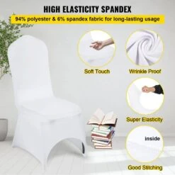 Chair Covers Polyester Spandex Chair Cover 50-Piece Stretch Slipcovers, White -Patio Furniture Shop vevor patio chair covers 50tgxbsyt00000001v0 4f 1000