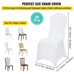 White Chair Covers Polyester Spandex Chair Cover Stretch Slipcovers Flat-Front Chair Covers (50-Pieces) 12 White Chair Covers Polyester Spandex Chair Cover Stretch Slipcovers Flat-Front Chair Covers (50-Pieces) -Patio Furniture Shop vevor patio chair covers 50tqbbsyt00000001v0 1f 1000