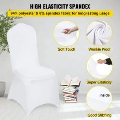 White Chair Covers Polyester Spandex Chair Cover Stretch Slipcovers Flat-Front Chair Covers (50-Pieces) 11 White Chair Covers Polyester Spandex Chair Cover Stretch Slipcovers Flat-Front Chair Covers (50-Pieces) -Patio Furniture Shop vevor patio chair covers 50tqbbsyt00000001v0 4f 1000