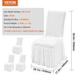 4 PCS, Universal Stretch Spandex Folding Chair With Skirt Removable Washable Protective Slipcovers, White -Patio Furniture Shop vevor patio chair covers ytbs4pcszkhb8ctn7v0 76 1000