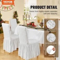 4 PCS, Universal Stretch Spandex Folding Chair With Skirt Removable Washable Protective Slipcovers, White -Patio Furniture Shop vevor patio chair covers ytbs4pcszkhb8ctn7v0 c3 1000