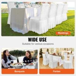 4 PCS, Universal Stretch Spandex Folding Chair With Skirt Removable Washable Protective Slipcovers, White -Patio Furniture Shop vevor patio chair covers ytbs4pcszkhb8ctn7v0 fa 1000
